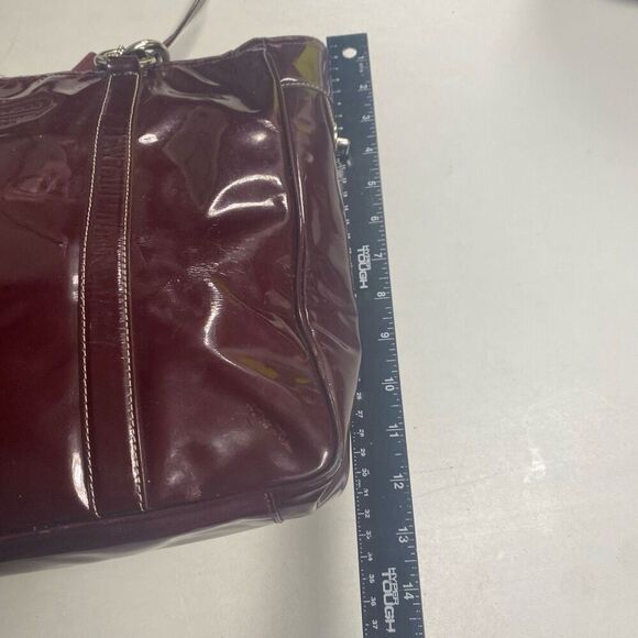 COACH F12838 Burgundy Patent Leather Tote Shoulder Bag SEE DESCRIPTION Vintage - Picture 6 of 14